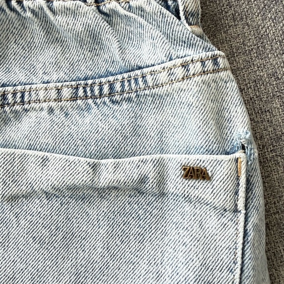 Zara high-rise paperbag denim shorts - Picture 6 of 6